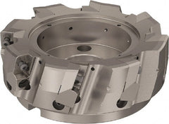 Seco - 8 Inserts, 160mm Cut Diam, 40mm Arbor Diam, 25mm Max Depth of Cut, Indexable Square-Shoulder Face Mill - 90° Lead Angle, 63mm High, ABEX 26.. Insert Compatibility, Through Coolant, Series R220.96 - Exact Tooling