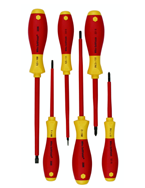 Insulated Screwdrivers Slotted 4.5; 6.5mm Phillips #1; 2. Square #1; 2. 6 Piece Set - Exact Tooling