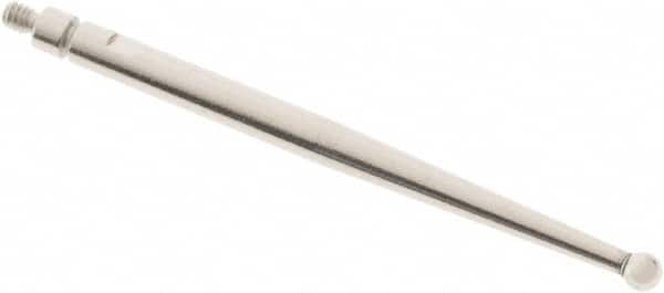 SPI - 2mm Ball Diam, Steel, Ball Test Indicator Contact Point - 1.336" Contact Point Length, Use with Mitutoyo Test Indicators - Exact Tooling