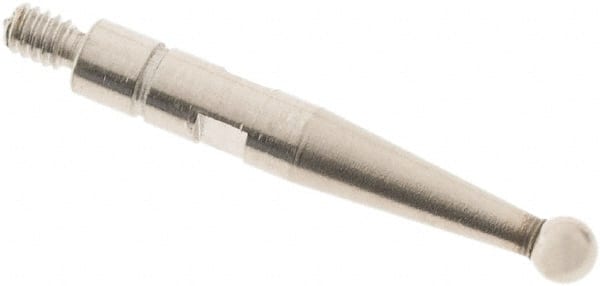 SPI - 2mm Ball Diam, Steel, Ball Test Indicator Contact Point - 0.606" Contact Point Length, Use with Mitutoyo Test Indicators - Exact Tooling
