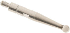 SPI - 2mm Ball Diam, Steel, Ball Test Indicator Contact Point - 0.606" Contact Point Length, Use with Mitutoyo Test Indicators - Exact Tooling