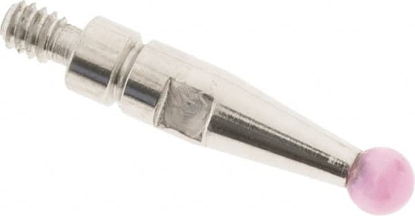 SPI - 2mm Ball Diam, Ruby, Ball Test Indicator Contact Point - 0.371" Contact Point Length, Use with Peacock Test Indicators - Exact Tooling