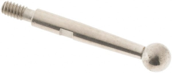 SPI - 3mm Ball Diam, Steel, Ball Test Indicator Contact Point - 0.52" Contact Point Length, Use with Teclock Test Indicators - Exact Tooling