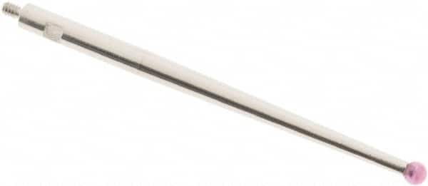 SPI - 2mm Ball Diam, Ruby, Ball Test Indicator Contact Point - 1.437" Contact Point Length, Use with Tesa Test Indicators - Exact Tooling