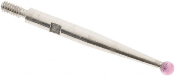 SPI - 2mm Ball Diam, Ruby, Ball Test Indicator Contact Point - 0.812" Contact Point Length, Use with Interapid Test Indicators - Exact Tooling