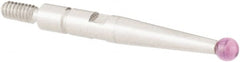SPI - 2mm Ball Diam, Ruby, Ball Test Indicator Contact Point - 0.688" Contact Point Length, Use with Interapid Test Indicators - Exact Tooling