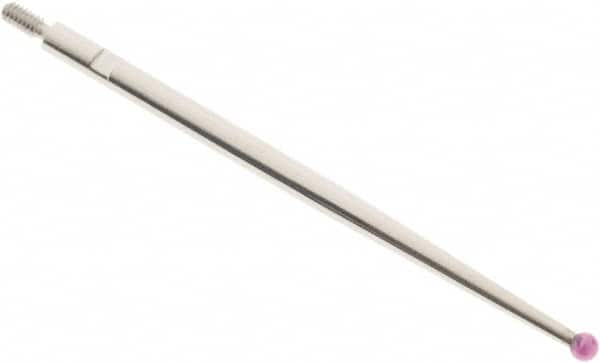 SPI - 2mm Ball Diam, Ruby, Ball Test Indicator Contact Point - 1-3/4" Contact Point Length, Use with Interapid Test Indicators - Exact Tooling