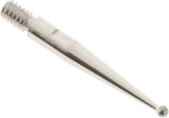 SPI - 1mm Ball Diam, Carbide, Ball Test Indicator Contact Point - 13/16" Contact Point Length, Use with Starrett Test Indicators - Exact Tooling
