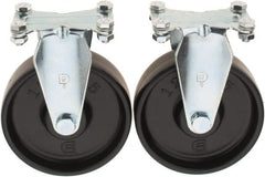 Value Collection - 5" Diam x 1-1/4" Wide x 6-15/64" OAH Top Plate Mount Rigid Caster - Polypropylene, 250 Lb Capacity, Sleeve Bearing, 2-3/8 x 3-5/8" Plate - Exact Tooling