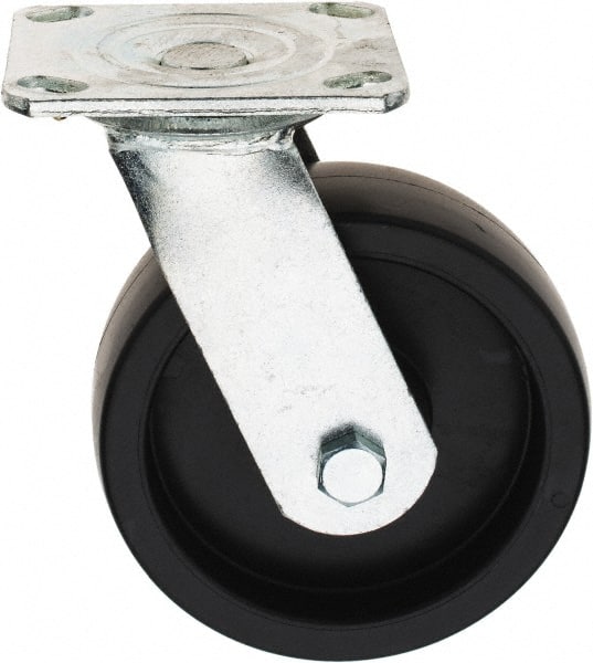 Value Collection - 6" Diam x 2" Wide x 7-39/64" OAH Top Plate Mount Swivel Caster - Polypropylene, 500 Lb Capacity, Sleeve Bearing, 3-7/8 x 4-1/2" Plate - Exact Tooling