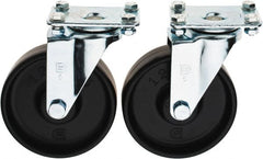 Value Collection - 5" Diam x 1-1/4" Wide x 6-15/64" OAH Top Plate Mount Swivel Caster - Polypropylene, 250 Lb Capacity, Sleeve Bearing, 2-1/2 x 3-3/4" Plate - Exact Tooling