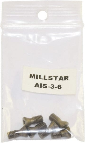 Millstar - Torx Insert Screw for Indexable Milling Cutters - M12 Thread, Industry Std AIS-3-6, For Use with End Mills - Exact Tooling
