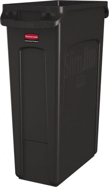 Rubbermaid - 23 Gal Brown Rectangle Trash Can - Polyethylene, None Graphic, 30" High x 22" Long x 11" Wide, Lid Not Included - Exact Tooling