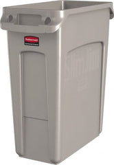 Rubbermaid - 16 Gal Beige Rectangle Trash Can - Polyethylene, None Graphic, 25" High x 22" Long x 11" Wide, Lid Not Included - Exact Tooling