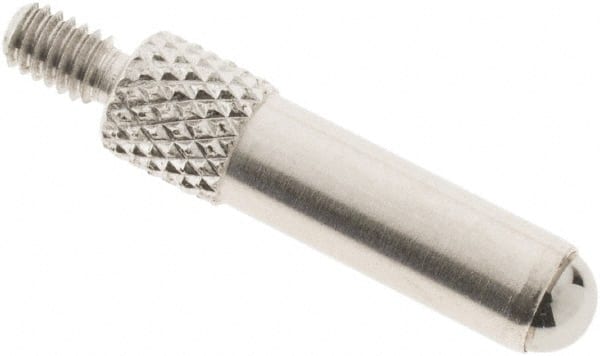 SPI - #4-48, 4mm Ball Diam, Carbide Cupped Ball Contact Point - 3/4" Contact Point Length, Use with Dial Indicators - Exact Tooling