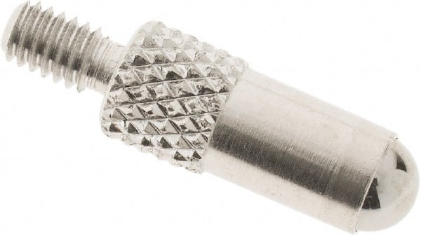 SPI - #4-48, 4mm Ball Diam, Carbide Cupped Ball Contact Point - 1/2" Contact Point Length, Use with Dial Indicators - Exact Tooling