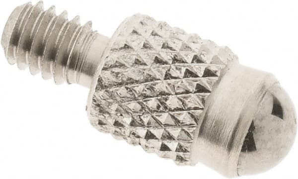 SPI - #4-48, 4mm Ball Diam, Carbide Cupped Ball Contact Point - 0.28" Contact Point Length, Use with Dial Indicators - Exact Tooling