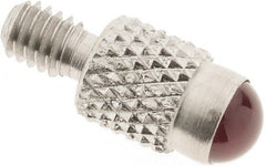 SPI - #4-48, 4mm Ball Diam, Ruby Cupped Ball Contact Point - 0.28" Contact Point Length, Use with Dial Indicators - Exact Tooling