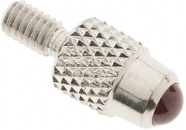 SPI - M2.5, 3mm Ball Diam, Ruby Cupped Ball Contact Point - 7mm Contact Point Length, Use with Dial Indicators - Exact Tooling