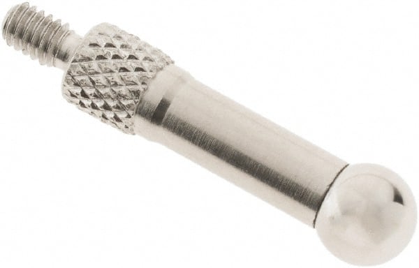 SPI - #4-48, 7/32" Ball Diam, Chrome Alloy Steel Ball Needle Contact Point - 3/4" Contact Point Length, Use with Dial Indicators - Exact Tooling