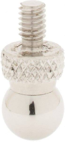 SPI - #4-48, 1/4" Ball Diam, Chrome Alloy Steel Ball Contact Point - 3/4" Contact Point Length, Use with Dial Indicators - Exact Tooling