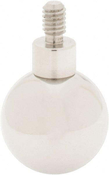 SPI - #4-48, 1/2" Ball Diam, Chrome Alloy Steel Ball Contact Point - 3/4" Contact Point Length, Use with Dial Indicators - Exact Tooling