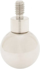 SPI - #4-48, 7/16" Ball Diam, Chrome Alloy Steel Ball Contact Point - 3/4" Contact Point Length, Use with Dial Indicators - Exact Tooling