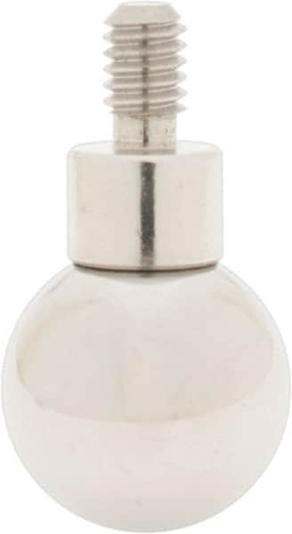 SPI - #4-48, 3/8" Ball Diam, Chrome Alloy Steel Ball Contact Point - 3/4" Contact Point Length, Use with Dial Indicators - Exact Tooling