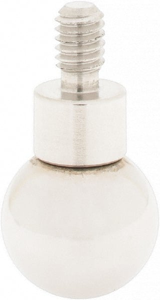 SPI - #4-48, 11/32" Ball Diam, Chrome Alloy Steel Ball Contact Point - 3/4" Contact Point Length, Use with Dial Indicators - Exact Tooling