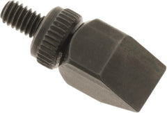 SPI - #4-48, Black Oxide Steel Chisel Contact Point - 5/8" Contact Point Length, Use with Dial Indicators - Exact Tooling