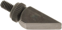 SPI - #4-48, Black Oxide Steel Offset Chisel Contact Point - 5/8" Contact Point Length, Use with Dial Indicators - Exact Tooling