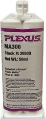 Plexus - 50 mL Cartridge Two Part Adhesive - 3 to 6 min Working Time, 60°F - Exact Tooling