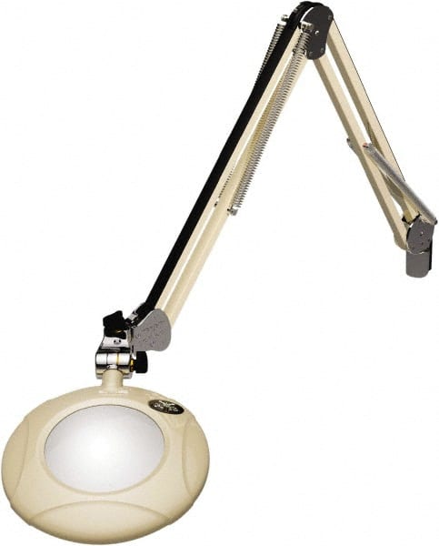 O.C. White - 43 Inch, Spring Suspension, Clamp on, LED, White, Magnifying Task Light - 8 Watt, 7.5 and 15 Volt, 2x Magnification, 5 Inch Long - Exact Tooling