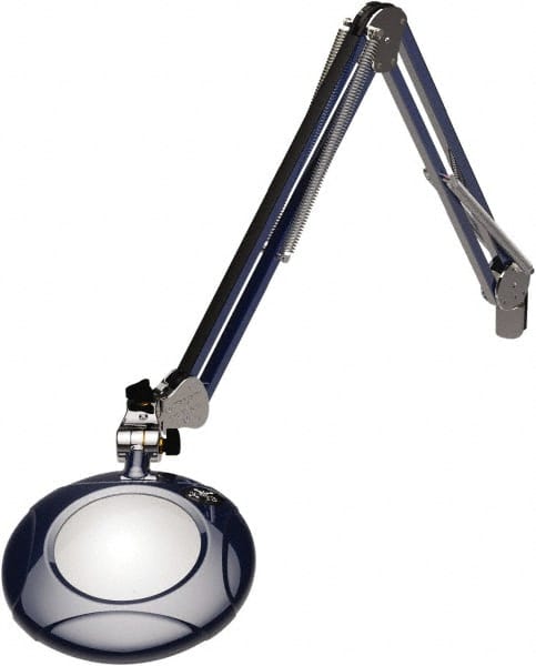 O.C. White - 43 Inch, Spring Suspension, Clamp on, LED, Spectre Blue, Magnifying Task Light - 8 Watt, 7.5 and 15 Volt, 2x Magnification, 5 Inch Long - Exact Tooling