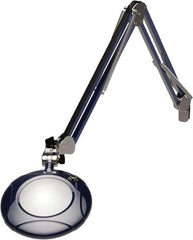 O.C. White - 43 Inch, Spring Suspension, Clamp on, LED, Spectre Blue, Magnifying Task Light - 8 Watt, 7.5 and 15 Volt, 2x Magnification, 5 Inch Long - Exact Tooling