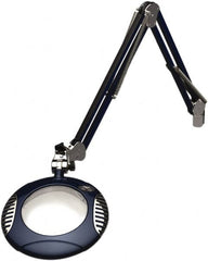 O.C. White - 43 Inch, Spring Suspension, Clamp on, LED, Spectre Blue, Magnifying Task Light - 8 Watt, 7.5 and 15 Volt, 2x Magnification, 6 Inch Long - Exact Tooling
