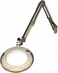 O.C. White - 43 Inch, Spring Suspension, Clamp on, LED, Shadow White, Magnifying Task Light - 8 Watt, 7.5 and 15 Volt, 2x Magnification, 5-1/4 Inch Wide, 7-1/2 Inch Long - Exact Tooling