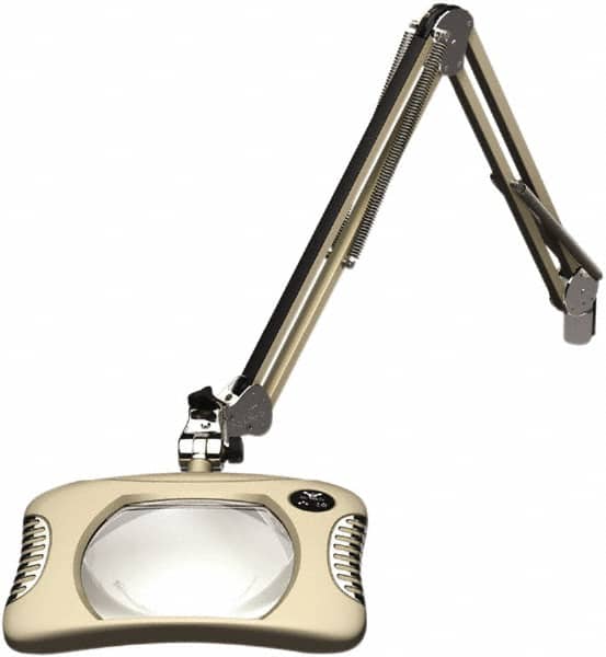 O.C. White - 43 Inch, Spring Suspension, Clamp on, LED, White, Magnifying Task Light - 8 Watt, 7.5 and 15 Volt, 2x Magnification, 5-1/4 Inch Wide, 7 Inch Long - Exact Tooling