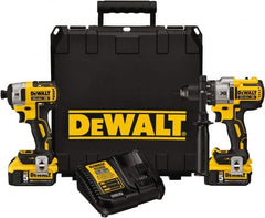 DeWALT - 20 Volt Cordless Tool Combination Kit - Includes 1/2" Brushless Hammerdrill & 1/4" Brushless Compact Impact Driver, Lithium-Ion Battery Included - Exact Tooling