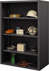 Durham - 3 Shelves, 2,550 Lb Capacity, Closed Shelving System - 48" Wide x 18" Deep x 60" High, Gray - Exact Tooling
