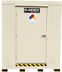 Justrite - 6 Drum, 105 Gal Sump Capacity, Locker - 7.91' Long x 5-1/2' Wide x 8.08' High, Galvanized Steel - Exact Tooling