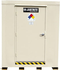 Justrite - 2 Drum, 75 Gal Sump Capacity, Locker - 6' Long x 3-1/2' Wide x 6.25' High, Galvanized Steel - Exact Tooling