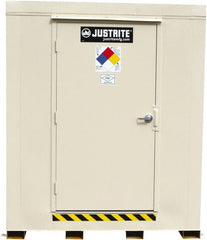 Justrite - 16 Drum, 288 Gal Sump Capacity, Locker - 10' Long x 9-1/2' Wide x 8.08' High, Galvanized Steel - Exact Tooling