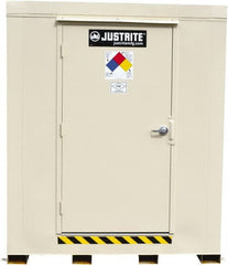 Justrite - 12 Drum, 221 Gal Sump Capacity, Locker - 7.33' Long x 10' Wide x 8.08' High, Galvanized Steel - Exact Tooling