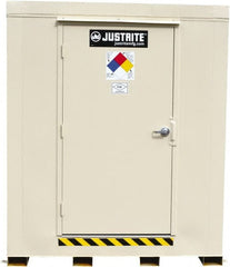 Justrite - 9 Drum, 168 Gal Sump Capacity, Locker - 8' Long x 7-1/2' Wide x 8.08' High, Galvanized Steel - Exact Tooling