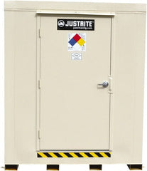 Justrite - 4 Drum, 80 Gal Sump Capacity, Locker - 6' Long x 5-1/2' Wide x 6.25' High, Galvanized Steel - Exact Tooling