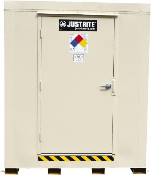 Justrite - 2 Drum, 88 Gal Sump Capacity, Locker - 6' Long x 3-1/2' Wide x 6.25' High, Galvanized Steel - Exact Tooling