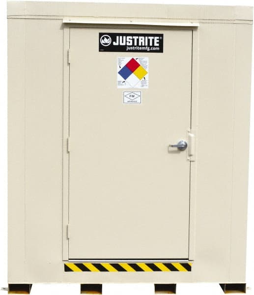 Justrite - 2 Drum, 88 Gal Sump Capacity, Locker - 6' Long x 3-1/2' Wide x 6.25' High, Galvanized Steel - Exact Tooling