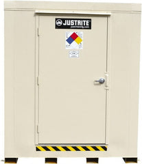 Justrite - 16 Drum, 272 Gal Sump Capacity, Locker - 10' Long x 9-1/2' Wide x 8.08' High, Galvanized Steel - Exact Tooling