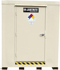 Justrite - 16 Drum, 272 Gal Sump Capacity, Locker - 10' Long x 9-1/2' Wide x 8.08' High, Galvanized Steel - Exact Tooling